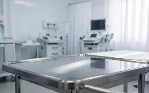 Ein steriler, minimalistischer Behandlungsraum in einer Klinik mit Fokus auf einer sauberen, metallischen Oberfläche. - Foto: über boerse-global.de
