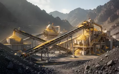 Moderne industrielle Goldverarbeitungsanlage in einer bergigen Landschaft. - Foto: über boerse-global.de