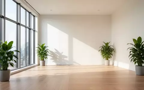 Heller, moderner Büroraum mit großen Fenstern, Tageslicht und Zimmerpflanzen in einer minimalistischen Architektur. - Foto: über boerse-global.de