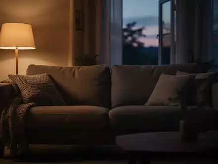 Ein gemütliches, leer stehendes Wohnzimmer mit warmem Licht am Abend, das eine Atmosphäre der sozialen Verbundenheit ausstrahlt. - Foto: über boerse-global.de