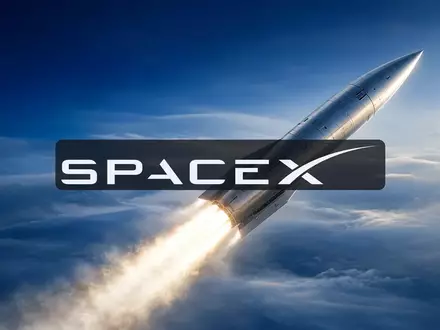 Eine massive, metallische Rakete steigt in den tiefblauen Weltraum auf, symbolisch für technologischen Fortschritt. - Foto: über boerse-global.de