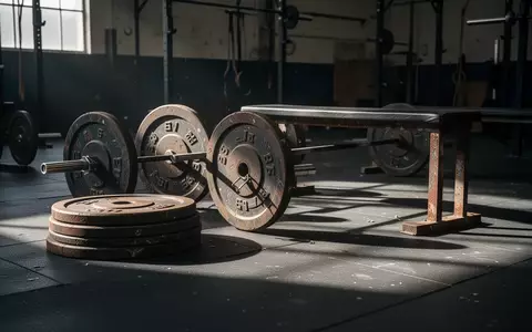 Leerer Kraftraum mit verrosteten Hantelscheiben und einer Metallbank in einem Fitnessstudio. - Foto: über boerse-global.de