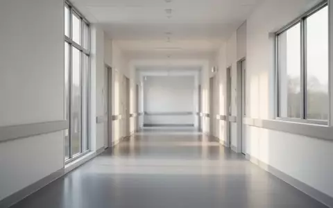 Ein heller, moderner Krankenhausflur mit klaren Linien und natürlichem Tageslicht, ohne Personen. - Foto: über boerse-global.de