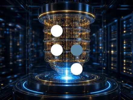 Abstrakte Darstellung eines Quantencomputer-Prozessors in einer futuristischen technologischen Umgebung. - Foto: über boerse-global.de