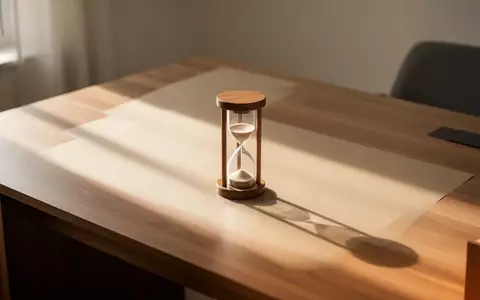 Eine Sanduhr auf einem leeren Holztisch in einem sonnendurchfluteten Raum als Symbol für langfristige Vorsorge. - Foto: über boerse-global.de