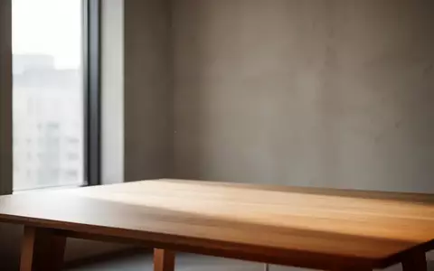 Ein minimalistischer, heller Innenraum mit weichem Tageslicht auf einem leeren Holztisch vor einer dezent texturierten Wand. - Foto: über boerse-global.de