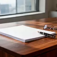 Ein minimalistischer Büroschreibtisch mit leeren Dokumenten und einem Füllfederhalter in einem hellen, sonnendurchfluteten Raum. - Foto: über boerse-global.de