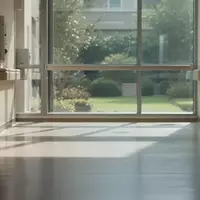 Ein ruhiger, moderner Krankenhausflur mit sanftem Tageslicht und Blick auf einen grünen Innenhof. - Foto: über boerse-global.de
