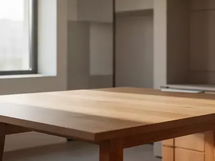 Ein minimalistischer, leerer Schreibtisch in einem hellen, modern eingerichteten Büro mit natürlichem Tageslicht. - Foto: über boerse-global.de