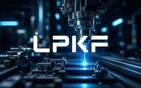 Abstrakte Darstellung einer modernen Hochtechnologie-Laseranlage mit präzisen Lichtstrahlen und industriellem Design. - Foto: über boerse-global.de