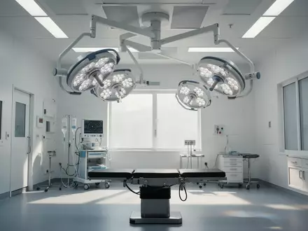 Ein steriler, moderner Operationssaal mit hellem Licht und minimalistischer Architektur ohne medizinische Geräte. - Foto: über boerse-global.de
