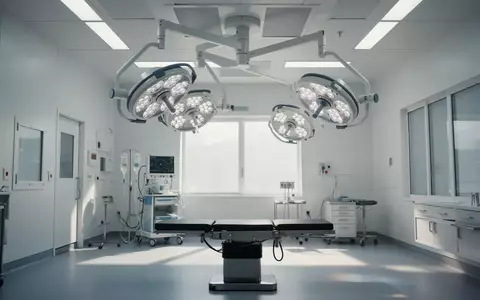 Ein steriler, moderner Operationssaal mit hellem Licht und minimalistischer Architektur ohne medizinische Geräte. - Foto: über boerse-global.de