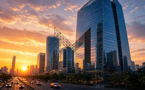 Abstrakte Darstellung einer modernen Skyline bei Sonnenaufgang als Symbol für wirtschaftliche Expansion. - Foto: über boerse-global.de