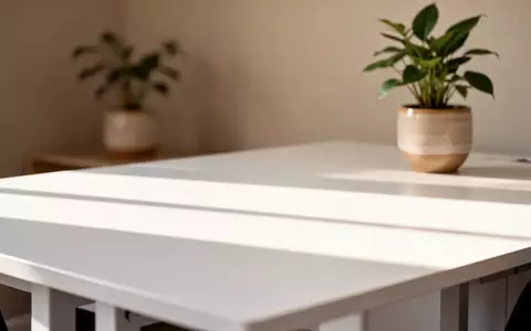 Ein minimalistischer, aufgeräumter Arbeitsplatz mit weichem Tageslicht und einer einzelnen Pflanze auf einem Schreibtisch. - Foto: über boerse-global.de