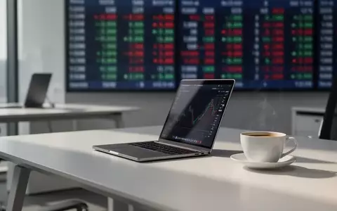 Moderner, aufgeräumter Arbeitsplatz in einem Finanzbüro mit einem Laptop auf dem Schreibtisch. - Foto: über boerse-global.de