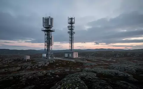 Eine moderne Radaranlage in einer abgelegenen, felsigen Grenzlandschaft bei Dämmerung. - Foto: über boerse-global.de
