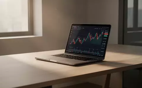 Ein minimalistischer, moderner Arbeitsplatz mit einem Laptop auf einem Holztisch bei natürlichem Morgenlicht. - Foto: über boerse-global.de