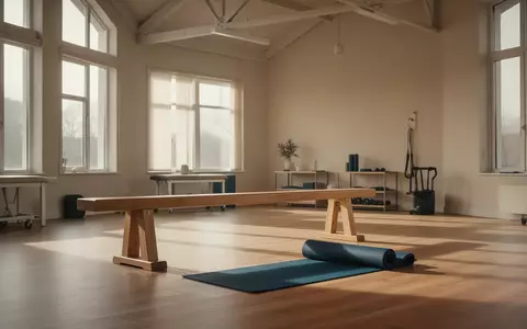 Ein heller, minimalistischer Physio-Trainingsraum mit Holzboden und einer zusammengerollten Yogamatte in einer ruhigen, natürlichen Lichtstimmung. - Foto: über boerse-global.de