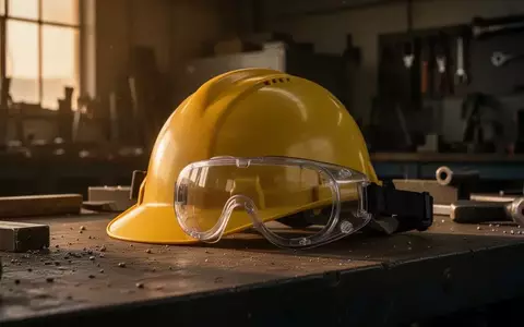 Symbolbild: Schutzhelm und Schutzbrille auf einer Werkbank - Foto: über boerse-global.de