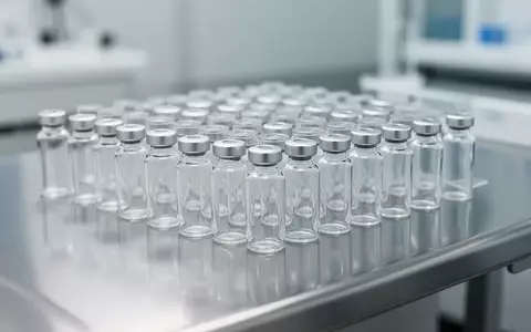 Leere Glasfläschchen auf einer sterilen Edelstahloberfläche in einem klinischen Labor. - Foto: über boerse-global.de
