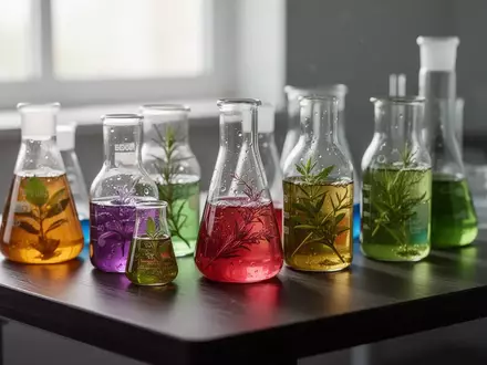 Laborutensilien mit Pflanzenextrakten in einem wissenschaftlichen Umfeld fĂĽr die pharmazeutische Forschung. - Foto: ĂĽber boerse-global.de