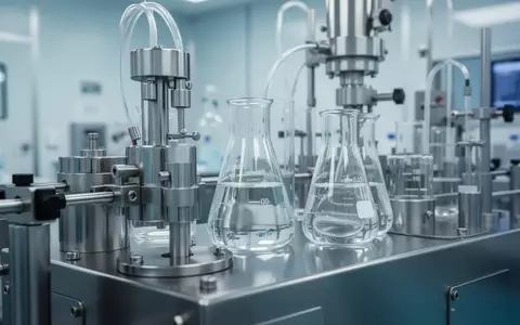 Edelstahl-Produktionsanlagen in einem sterilen pharmazeutischen Reinraum mit Laborgeräten. - Foto: über boerse-global.de