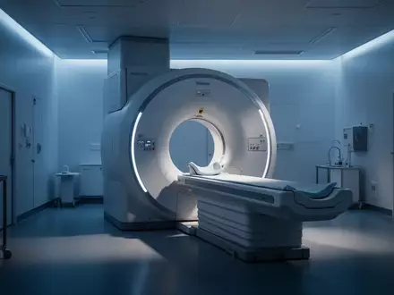 Ein hochmodernes MRT-Gerät in einem steril gestalteten, modern beleuchteten Laborraum. - Foto: über boerse-global.de