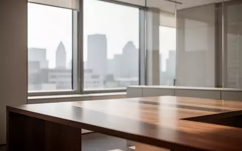 Ein minimalistischer, heller Büroraum mit großen Fenstern und sanftem Tageslicht, ohne Personen oder technische Geräte. - Foto: über boerse-global.de