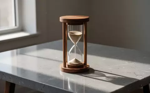 Eine Sanduhr auf einem schlichten Steintisch als Symbol für die Zeitplanung in der Altersvorsorge. - Foto: über boerse-global.de
