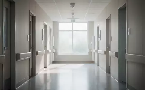 Ein heller, minimalistisch gestalteter Krankenhausflur mit natürlichem Tageslichteinfall. - Foto: über boerse-global.de
