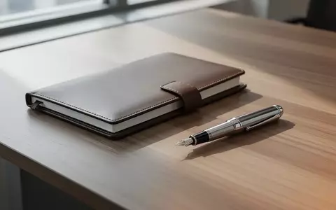 Ein moderner Schreibtisch mit Notizbuch und Füllfederhalter in einer professionellen Büroumgebung. - Foto: über boerse-global.de