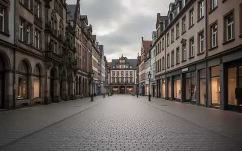 Eine leere Fußgängerzone in einer deutschen Innenstadt bei bewölktem Wetter. - Foto: über boerse-global.de