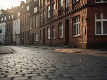 Eine menschenleere, ruhige Straßenecke in einer deutschen Stadt bei Tageslicht. - Foto: über boerse-global.de