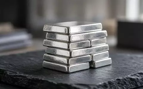 Glänzende Silberbarren auf einer dunklen Schieferplatte in einem professionellen Umfeld. - Foto: über boerse-global.de