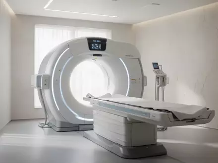 Ein heller, steriler Untersuchungsraum mit einem medizinischen Bildgebungsgerät in einer ruhigen, modernen Umgebung. - Foto: über boerse-global.de