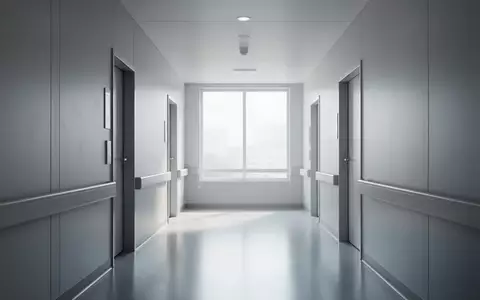 Ein heller, minimalistisch gestalteter Krankenhausflur mit natürlichem Lichteinfall und moderner Architektur. - Foto: über boerse-global.de