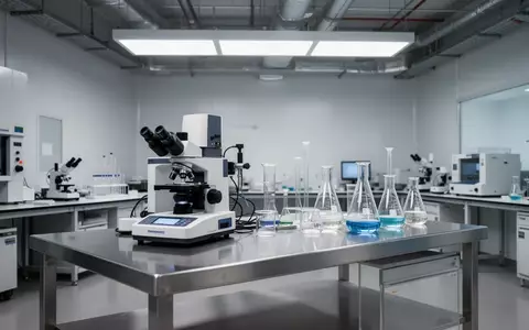 Ein minimalistisches Labor mit analytischen Geräten auf einem Edelstahltisch in einer sachlichen, hellen Arbeitsumgebung. - Foto: über boerse-global.de