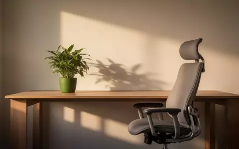 Ein ruhiger, minimalistischer Büroarbeitsplatz mit einer grünen Pflanze in sanftem Tageslicht. - Foto: über boerse-global.de