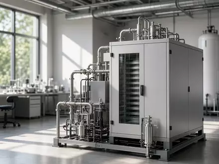 Moderne Wasserstoff-Elektrolyseanlage in einem hellen, technologischen Industrieumfeld. - Foto: über boerse-global.de