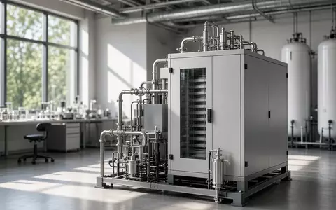 Moderne Wasserstoff-Elektrolyseanlage in einem hellen, technologischen Industrieumfeld. - Foto: über boerse-global.de