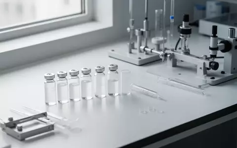 Ein steriler Laborarbeitsplatz mit medizinischen Glasfläschchen und Präzisionsgeräten bei natürlichem Licht. - Foto: über boerse-global.de