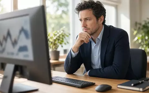 Ein Finanzanalyst sitzt an einem modernen Schreibtisch in einem hellen Büro und beobachtet die Marktentwicklung. - Foto: über boerse-global.de