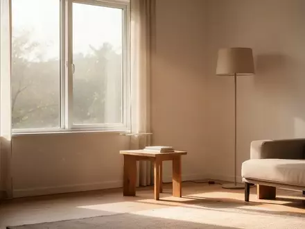 Ein minimalistisch eingerichtetes, sonnendurchflutetes Wohnzimmer, das eine Atmosphäre bewussten und reduzierten Konsums vermittelt. - Foto: über boerse-global.de