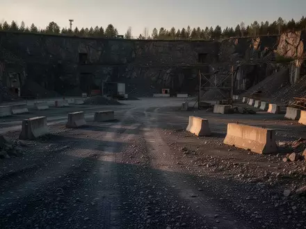 Ein verlassenes Trainingsgelände in einem Steinbruch in der Dämmerung, das eine Atmosphäre der Vorbereitung vermittelt. - Foto: über boerse-global.de