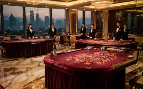 Leerer Spieltisch in einem luxuriösen Casino mit gedimmter Beleuchtung. - Foto: über boerse-global.de