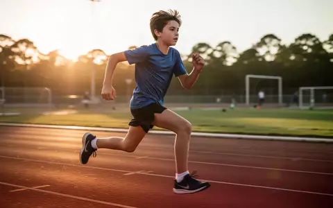 Ein sportlicher Jugendlicher läuft bei Sonnenuntergang auf einer Laufbahn. - Foto: über boerse-global.de