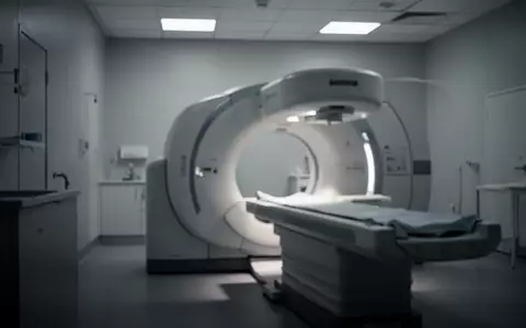 Ein steriler, modern gestalteter medizinischer Untersuchungsraum mit einem unscharfen Bildgebungsgerät. - Foto: über boerse-global.de