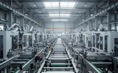 Industrielle Produktionshalle mit moderner Maschinerie in einer weitläufigen, aufgeräumten Werkhalle. - Foto: über boerse-global.de