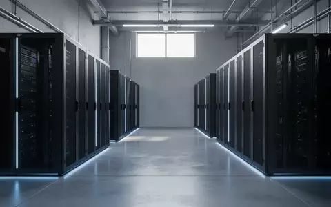Ein minimalistisch gestalteter, moderner Serverraum mit matten Racks und kühler Beleuchtung in einer aufgeräumten Umgebung. - Foto: über boerse-global.de