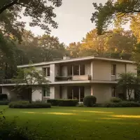 Zweistöckige Dienstvilla im Stil der späten 1960er Jahre in einer parkähnlichen Umgebung mit altem Baumbestand. - Foto: über boerse-global.de